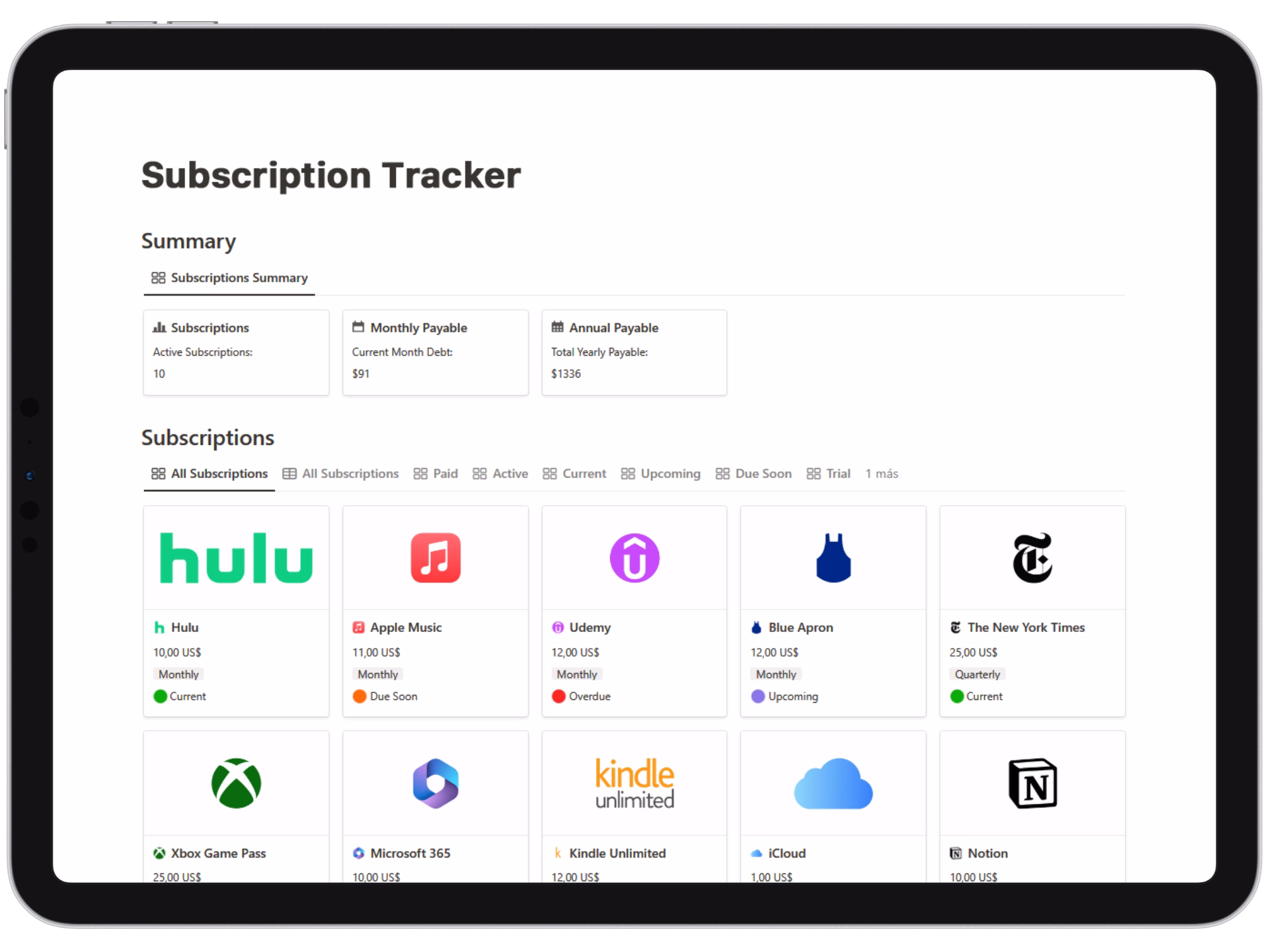Cover for Subscription Tracker