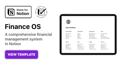 Promotional card for Finance OS