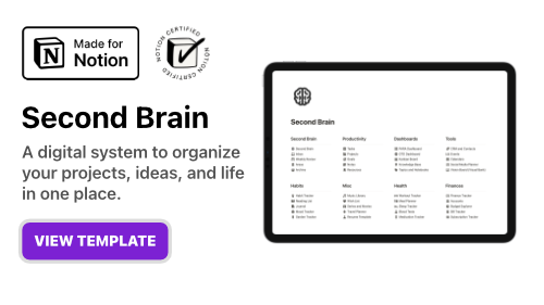 Promotional card for Second Brain