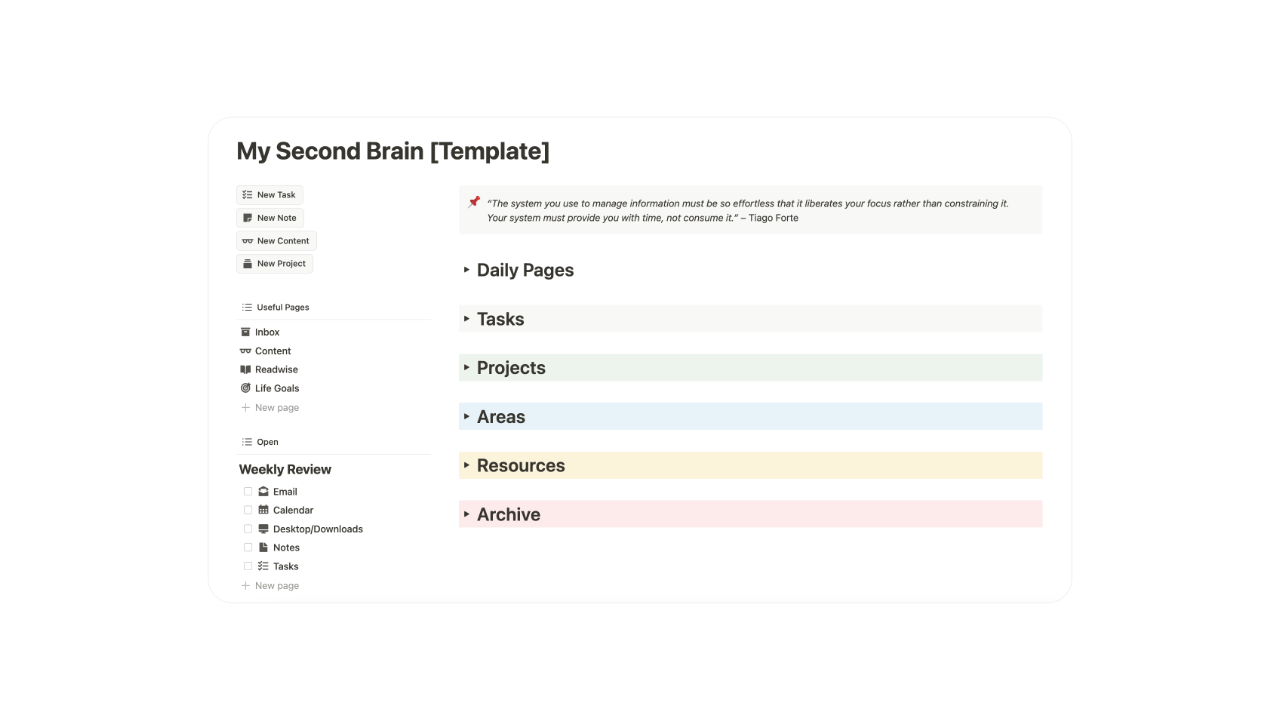 Starter Second Brain - Forte Labs